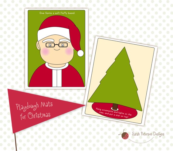 Printable Christmas Winter Themed Play Dough Mats Instant Etsy