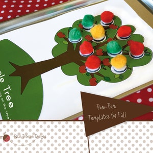 Fall Themed Pom Pom Templates - Instant Download Printable