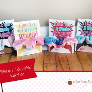 AFDRUKBAAR - Ik vind je een hele SCRUNCH leuk! - DIY Scrunchie Valentijnskaart - Direct downloaden