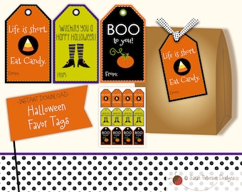 Instant Download - Halloween Favor Tags