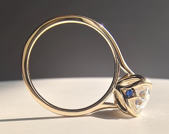 2 carat Oval Cut E VVS Lab Grown Diamond Engagement Ring, 14k Solid Gold Cathedral Tulip Setting Solitaire Lab Diamond Ring, IGI Certified