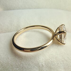 Long Cushion Cut Engagement Ring 2 carat Elongated Cushion Cut Moissanite Ring 14k Yellow Gold Hidden Halo Solitaire Diamond Ring for Women