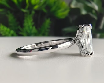 Radiant Diamond Engagement Ring High Quality IGI Certified Lab Grown Diamond Ring for Her 14k White Gold Solitaire Lab Diamond Ring for Gift
