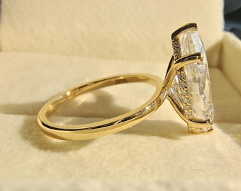 Marquise Diamond Engagement Ring Real Diamond Proposal Ring for Her Unique Lab Grown Diamond Anniversary Ring IGI Certified Diamond Jewelry