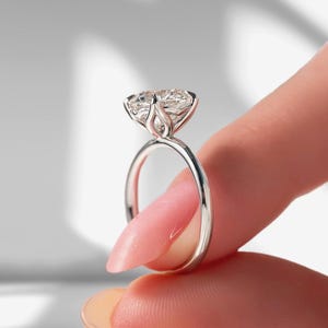 IGI Certified Genuine Round Cut Lab Grown Diamond Ring,14k White Gold Vintage Tulip Set Engagement Ring, Brilliant Lab Diamond Proposal Ring
