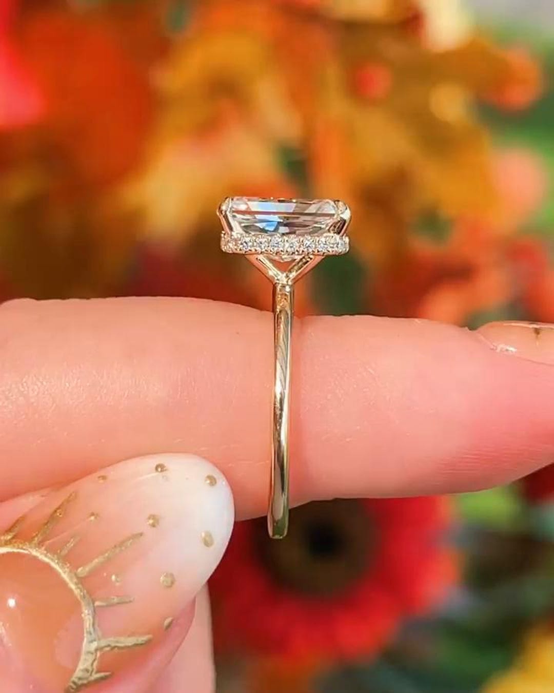 2ct Radiant Cut Hidden Halo Lab Grown Diamond Engagement Ring 14k ...
