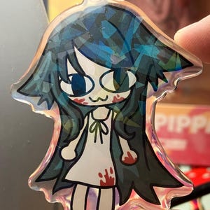 TYLKO POZOSTAŁOŚCI KLASY B Brelok do kluczy Saya no Uta Neco-arc, zapięcie holograficzne w kształcie gwiazdy 2,5"