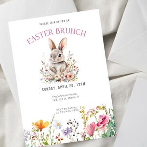 Oster-Brunch-Einladungsvorlage | Osterparty einladen | Osterhase einladen | Digital Download Einladung Vorlage | Sofortdownload |