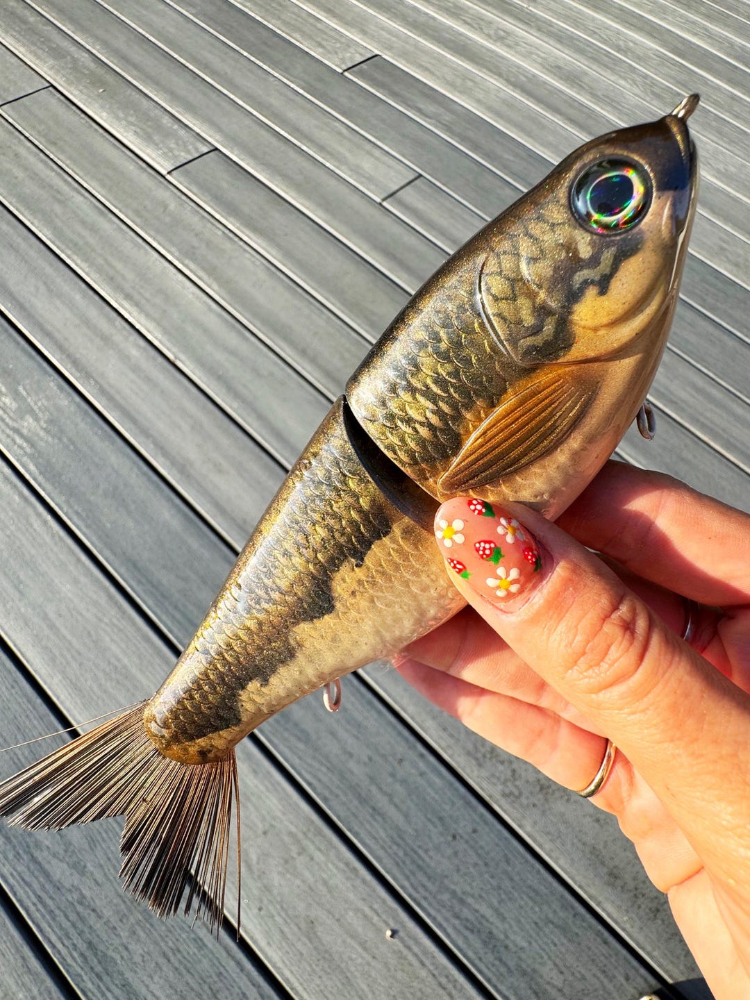 Custom Painted Fishing Lure 7 Inch Glide Bait White Sucker - Etsy