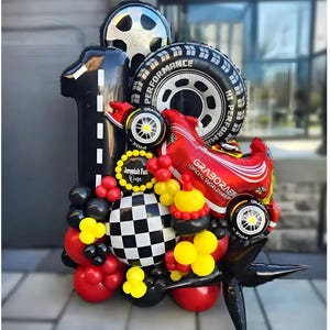 Race Car Birthday Party Decorations: 64pc Truck Balloon Set, Wheel Tire Decor for Boys