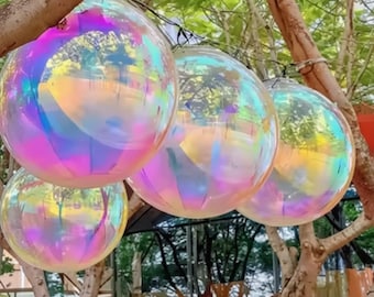 4D Iridescent Holographic Balloons Mermaid Under Sea Music Disco Birthday Christmas Wedding Party Decor