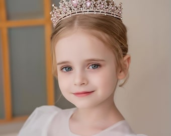 Princess Crystal Tiara for Girls | Children High-End Birthday Crown & Dance Headpiece Gift