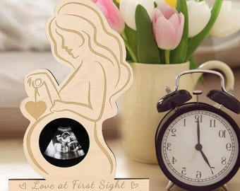 Holz Baby Geschenk Ultraschall Fotorahmen | Säugling Sonogramm Andenken Geschenk für werdende Mutter