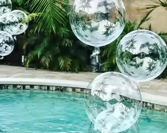50pcs Clear Bobo Balloons Round Helium Bubble Globos for Wedding Birthday Baby Shower Decor