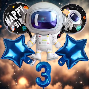 Ensemble de décoration de fête d'astronaute de l'espace : ballons et fournitures pour anniversaire ou baby shower