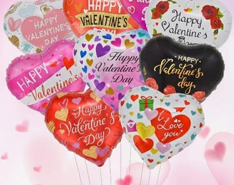 30 Palloncini A Forma Di Cuore In Foil Alluminio 45 Cm - Per Feste, Matrimoni, San Valentino (Rosso)