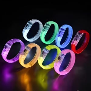 Bulk Mixed Color LED Glow Wristbands | Neon Light-Up Bracelets | Night Party Favors | Wedding Supplies