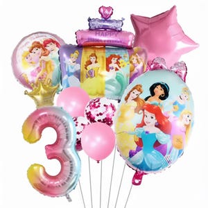Princess Birthday Balloons & Tableware Set: Girl&#39;s Party Decorations