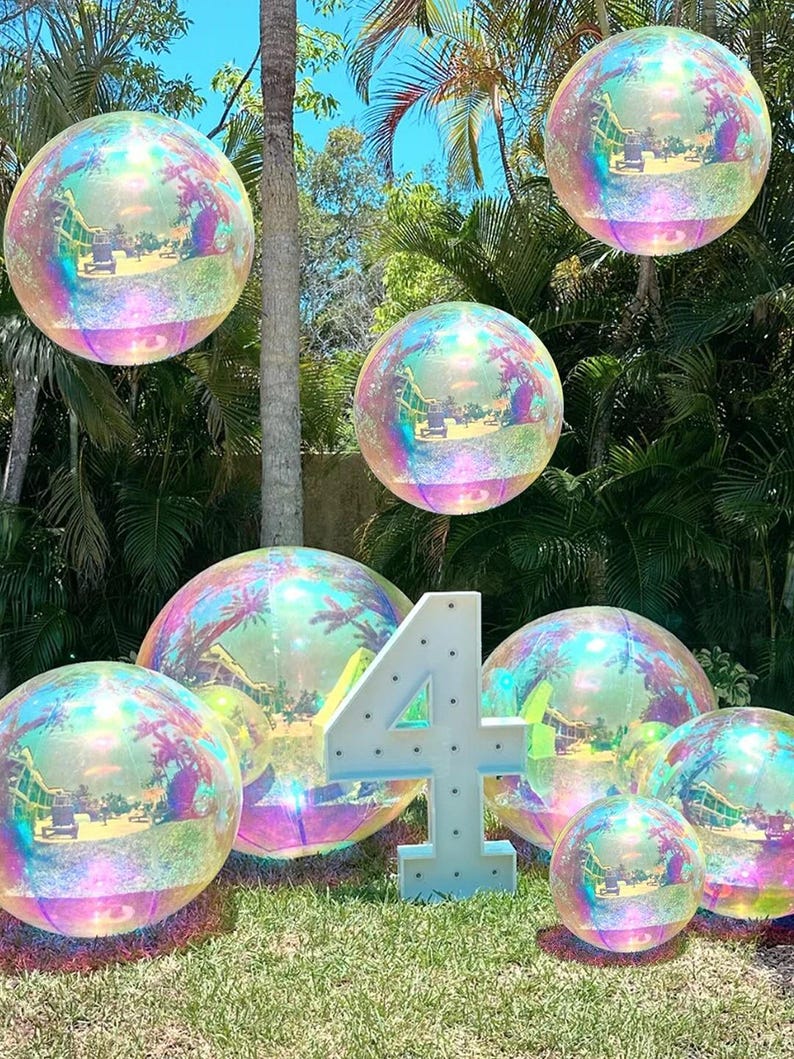 4D Iridescent Holographic Balloons Mermaid Under Sea Music Disco ...