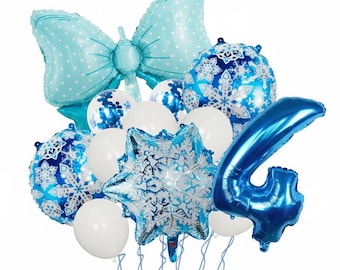 Palloncini in foil a forma di fiocco di neve, 11 pezzi, giganti, 32 pollici, set / Decorazioni per feste di compleanno invernali