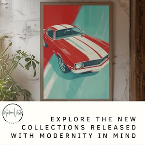 Vintage Chevrolet Camaro Poster, Retro Car Print, Matte Vertical Wall Art, Classic Car Decor, Camaro Lover Gift, Automotive Art Print, Chevy
