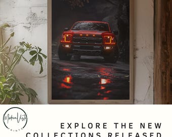 Ford F-150 Raptor Print Poster | Truck Poster | Nature Wall Art | Ford F-Series Hyper Realism | Realistic | Gift for Him | Man Cave Decor