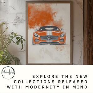 Vintage Mercedes-Benz AMG GT Coupe Matte Vertical Poster, Retro Car Art Print, Classic Car Wall Decor, Automotive Wall Art, Man Cave Decor