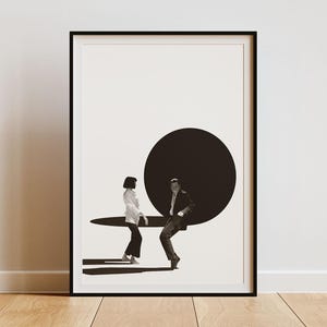 Pulp Fiction Dance Scene Digital Art Print: Minimalist Movie Poster