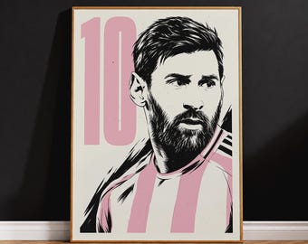 Póster de Leo Messi del Inter, regalo para aficionados al fútbol, lámina de fútbol argentino, decoración deportiva para dormitorio.