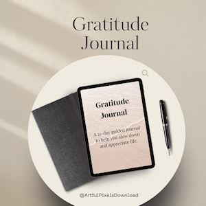 Gratitude Journal Printable PDF | 21 Day Guided Journal | Daily Reflection & Self-Care Workbook | Digital Gratitude Planner Download