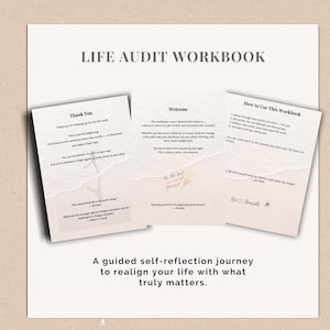 Life Audit Workbook | Guided Self-Reflection Journal | 90-Day Reset | Digital Download PDF for Personal Growth