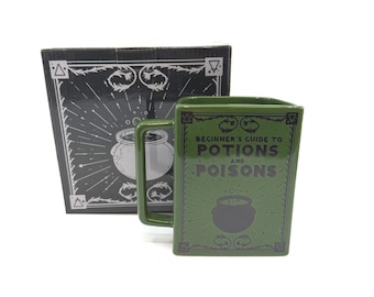 LitJoy Potions and Poisons Book Shaped Mug Harry Potter Ceramic Cauldron NIB