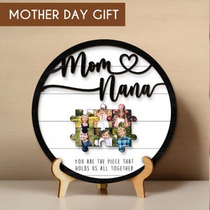 Happy Mother&#39;s Day 2025 Personalized Gift for Mom, Custom Mothers Day Puzzle Sign,You Are The Piece That Holds us Together, Gift For Lover