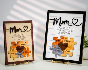 Mothers day 2025 gift Custom Mothers Day Puzzle Sign,You are the Piece that holds us together,  Personalized Gift for Mom