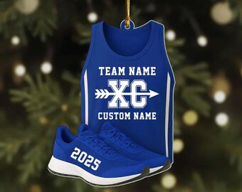 Personalized Cross Country 2D Flat Ornament, Personalized Sports Ornament, Sport Team Gift, Cross Country Coach Ornament XC Runner