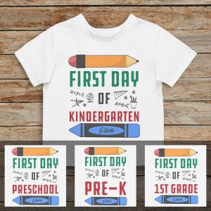 First Day Of School Shirt, Customizable Name, Shirt For Kids, Shirt For Kids, Back To School, Kids Back School Shirt