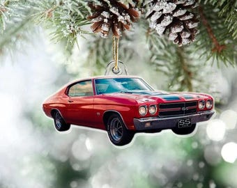 Merry Xmas Personalized Photo Custom Car Photo Christmas Acrylic Ornament, 2D Flat Ornament