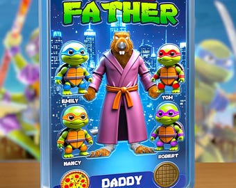Personalized Father's Day Gift For Dad, Turtle Daddy Acrylic Plaque, Custom Shaped 2D Acrylic Plaque, Gift for Dad, Husband