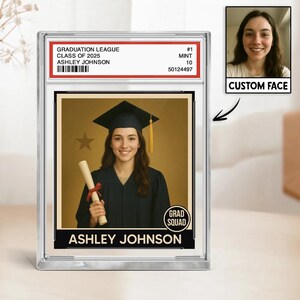 Personalized Graduation Acrylic Block With Picture, Graduation Gift Graduate Trading Card Style Personalized Acrylic Block Plaque, Keepsake