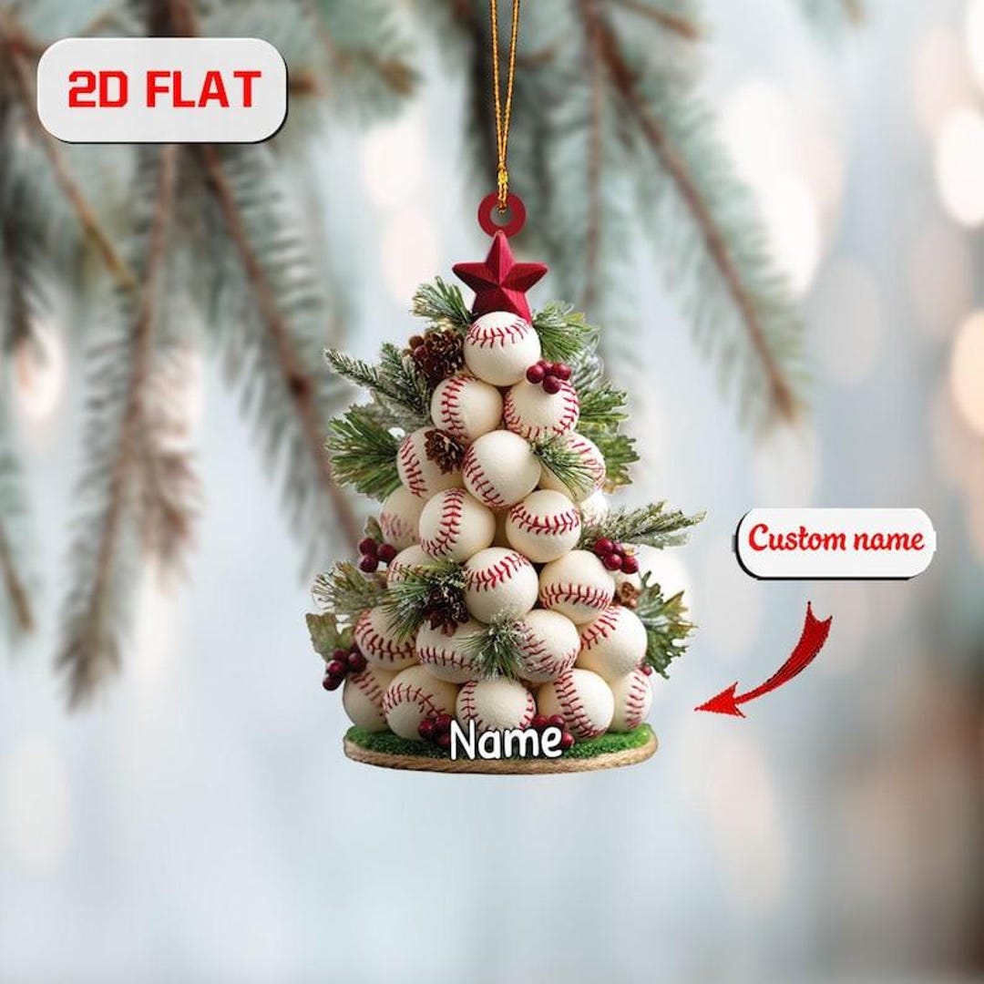 Personalizedbaseball Christmas Tree Ornament, Baseball Player Ornament ...
