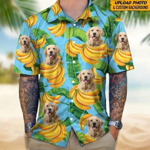 Custom Dog Photo Tropical Hawaii Shirt ,  Personalized Summer Vacation And Travel Gifts For Family, Dog Cat Lovers, Dog Vibes And Beach