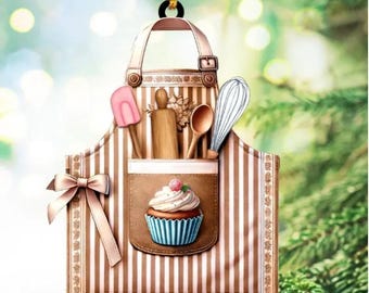 Customs Name Baking Mixer Lights Christmas Ornament, Flat Acrylic Baking Ornament for Her, Baker Gifts, 2D Flat Ornament 3