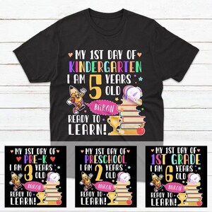My 1st Day Of School, Ready To Learn, Custom Name Shirt For Kids, Shirt For Kids, Back To School, Kids Back School Shirt