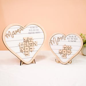 Mother&#39;s Day 2025 Gift Personalized Mothers Day Puzzle 2 layer Wooden Sign Gift For Mom, You Are The Piece That Holds us Together, Cute Gift