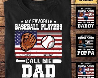 Gift For Lover My favorite baseball player calls me Dad Personalized Apparel Gift For Father T-Shirt