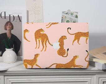 Cartoon Leopard Personalisierte Macbook Hülle für Macbook Pro 14/15/16,Macbook Air 11/13/15,MacBookRet 13/15,MacBook 12,Schutzhülle