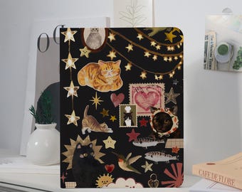 Niedliche Katze Collage Custom iPad mit Bleistift Halter Fall Für iPad 7/8/9,iPad Pro 2021/2022/2024,iPad Air 4/5/6/7,iPad Mini 4/5/6,iPad A16.