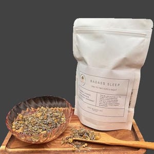 Badass Sleep Herbal Tea - Natural Sleep Aid, Calming Bedtime Blend with Chamomile, Valerian & Lavender - Caffeine Free Relaxation Tea
