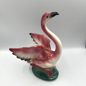 Vintage Midcentury Flamingo Planter 1950&#39;s Hollywood Regency Pink Flamingo
