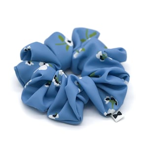 Blue Flower Scrunchies | 2 Sizes | Oversized Scrunchies